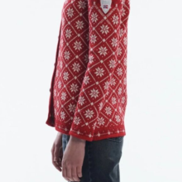 Dale of Norway Red and White Cardigan - Picture 2 of 6
